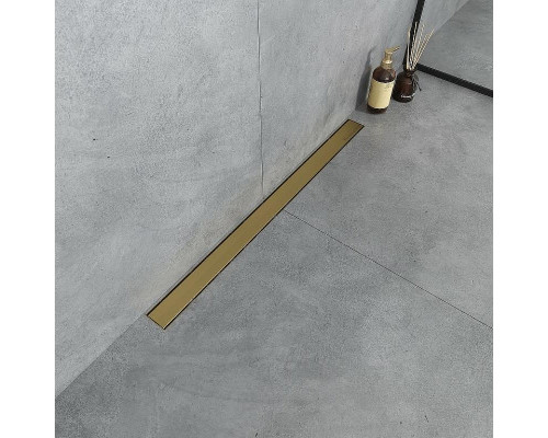 Душевой лоток Boheme Premium Linear 80 982-80-MG с решеткой Золото матовое