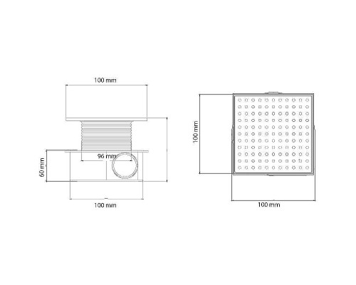 Душевой трап Boheme Smart Design 984-10-B с Черной решеткой
