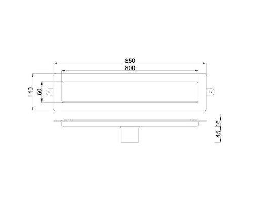 Душевой лоток Boheme Premium Linear 80 982-80-GM с решеткой Оружейная сталь