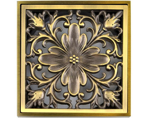 Душевой трап Bronze de Luxe Цветок 21975-5602 с решеткой Бронза