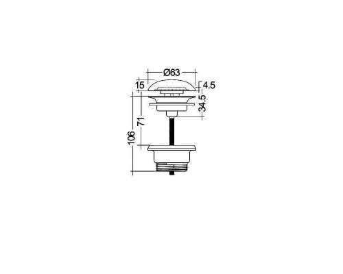 Донный клапан Kludi Rotexa 1047005-00 click-clack цвет Хром