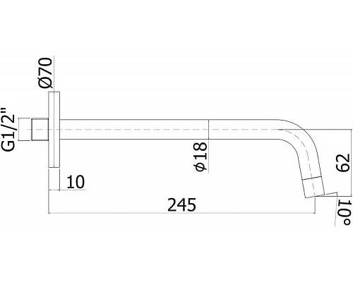 Купить Излив для смесителя Paffoni Light ZBOC046NO Черный матовый в магазине сантехники Santeh-Crystal.ru