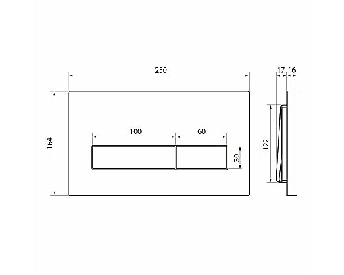 Купить Клавиша смыва Point Меркурий PN44831BM Черная матовая в магазине сантехники Santeh-Crystal.ru