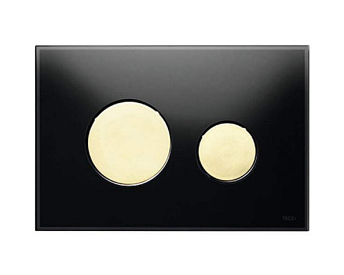 Купить Клавиша смыва Tece Loop Glass 9240658 для унитаза Черная Золотая в магазине сантехники Santeh-Crystal.ru