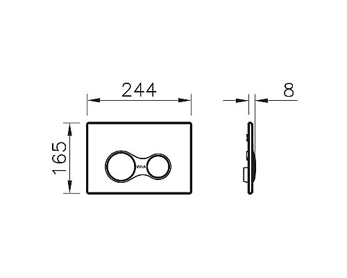 Приобрести Клавиша смыва Vitra Sirius 740-0411 Черная матовая в магазине сантехники Santeh-Crystal.ru