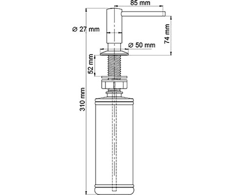 Купить Дозатор для жидкого мыла WasserKRAFT K-1499 Хром матовый в магазине сантехники Santeh-Crystal.ru