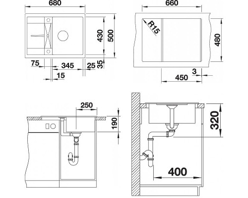 Купить Кухонная мойка Blanco Metra 45S Compact 519581 Кофе в магазине сантехники Santeh-Crystal.ru