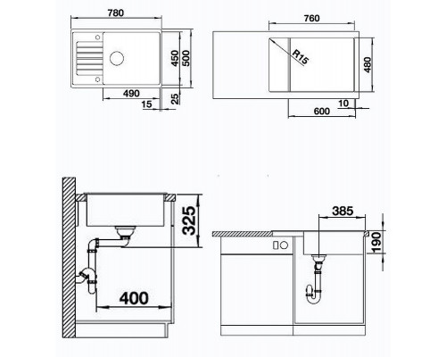 Купить Кухонная мойка Blanco Zia XL 6 S Compact 523273 Антрацит в магазине сантехники Santeh-Crystal.ru