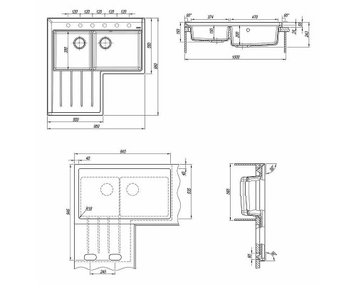 Купить Кухонная мойка Florentina Адрия-960 20.380.L0960.104 Бежевая в магазине сантехники Santeh-Crystal.ru