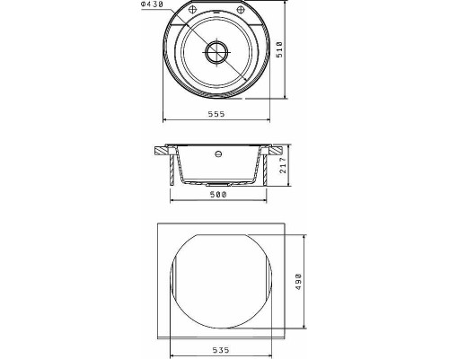 Приобрести Кухонная мойка Florentina Эльба-555 20.145.C0555.302 Антрацит в магазине сантехники Santeh-Crystal.ru