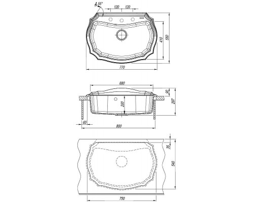 Приобрести Кухонная мойка Florentina Эмилия-770 20.360.E0770.305 Грей в магазине сантехники Santeh-Crystal.ru