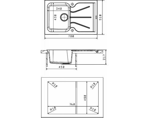 Заказать Кухонная мойка Florentina Гаттинара-780 20.255.B0780.202 Шампань в магазине сантехники Santeh-Crystal.ru