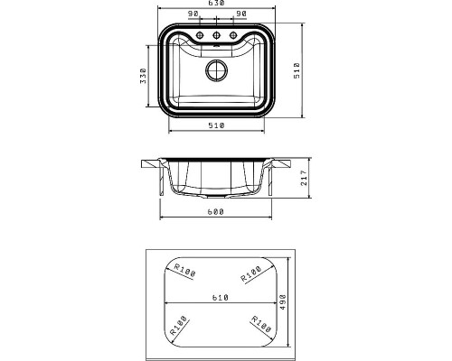 Купить Кухонная мойка Florentina Крит-630 20.110.D0630.105 Коричневая в магазине сантехники Santeh-Crystal.ru
