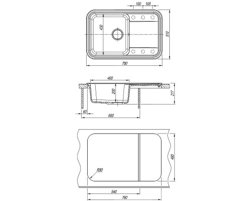 Купить Кухонная мойка Florentina Крит-780 20.170.D0780.201 Жасмин в магазине сантехники Santeh-Crystal.ru