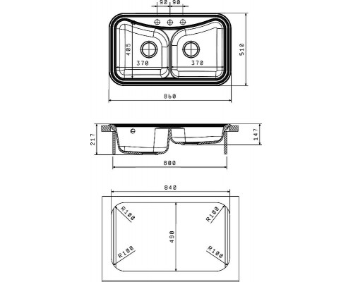 Приобрести Кухонная мойка Florentina Крит-860 20.115.E0860.306 Капучино в магазине сантехники Santeh-Crystal.ru