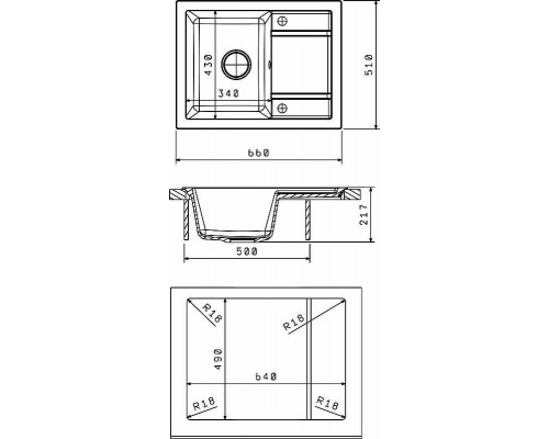 Приобрести Кухонная мойка Florentina Липси-660 20.155.C0660.102 Черная в магазине сантехники Santeh-Crystal.ru