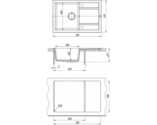 Купить Кухонная мойка Florentina Липси-760 20.160.D0760.104 Бежевая в магазине сантехники Santeh-Crystal.ru
