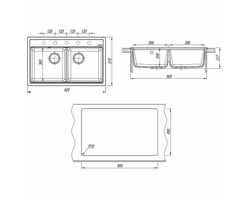 Купить Кухонная мойка Florentina Липси-820 20.370.E0820.202 Шампань в магазине сантехники Santeh-Crystal.ru