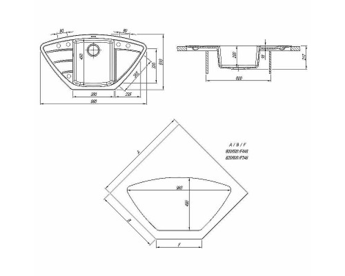 Купить Кухонная мойка Florentina Липси-980С 20.180.D0980.201 Жасмин в магазине сантехники Santeh-Crystal.ru