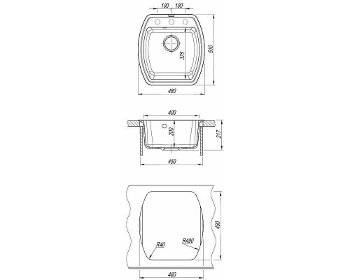 Приобрести Кухонная мойка Florentina Нире-480 20.190.B0480.201 Жасмин в магазине сантехники Santeh-Crystal.ru