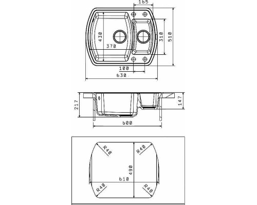 Купить Кухонная мойка Florentina Нире-630K 20.220.D0630.104 Бежевая в магазине сантехники Santeh-Crystal.ru