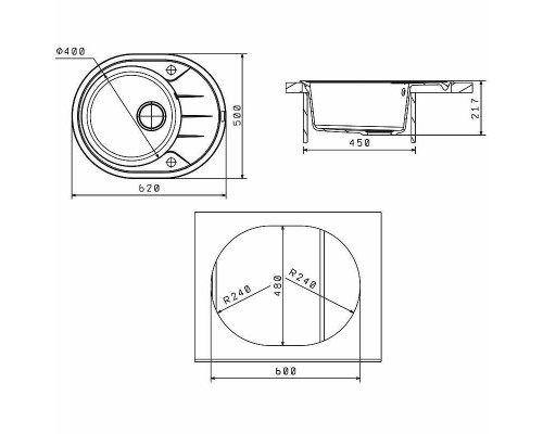 Заказать Кухонная мойка Florentina Родос-620 20.245.B0620.202 Шампань в магазине сантехники Santeh-Crystal.ru