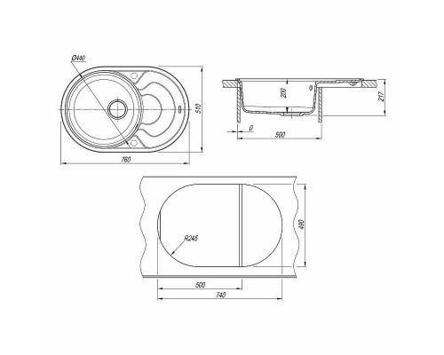 Купить Кухонная мойка Florentina Родос-760 20.140.D0760.105 Коричневая в магазине сантехники Santeh-Crystal.ru