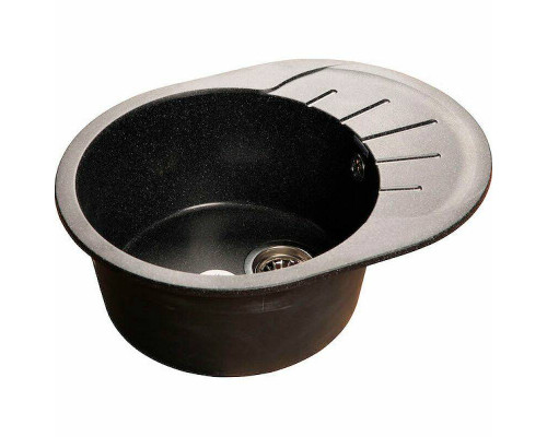 Купить Кухонная мойка GranFest Rondo GF-R580L Черная в магазине сантехники Santeh-Crystal.ru