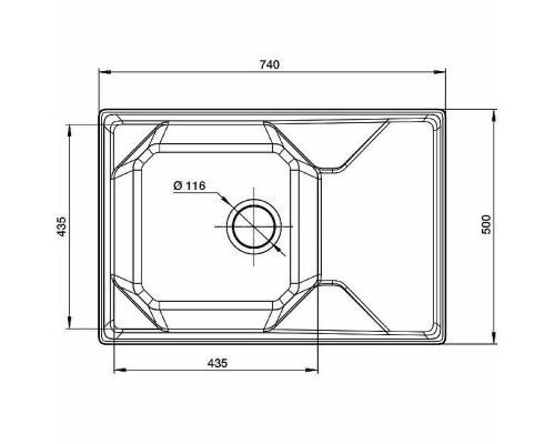 Купить Кухонная мойка GranFest Unique GF-U-740L Графит в магазине сантехники Santeh-Crystal.ru