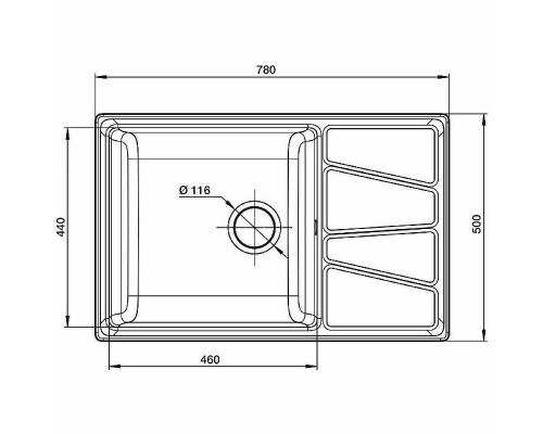 Купить Кухонная мойка GranFest Vertex GF-V-780L Топаз в магазине сантехники Santeh-Crystal.ru