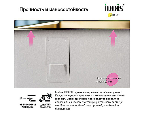 Santeh-Crystal.ru: Кухонная мойка Iddis Edifice 74 EDI74B0i77 Золото матовое Приобрести Кухонная мойка Iddis Edifice 74 EDI74B0i77 Золото матовое в магазине сантехники Santeh-Crystal.ru