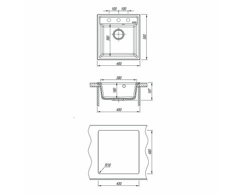 Приобрести Кухонная мойка Lemark Hanka 450 9910011 Серый шелк в магазине сантехники Santeh-Crystal.ru