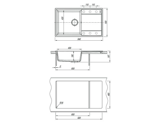 Купить Кухонная мойка Lemark Imandra 840 9910033 Грей в магазине сантехники Santeh-Crystal.ru