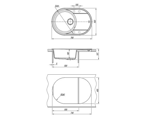 Заказать Кухонная мойка Lemark Lacha 720 9910059 Серый шелк в магазине сантехники Santeh-Crystal.ru