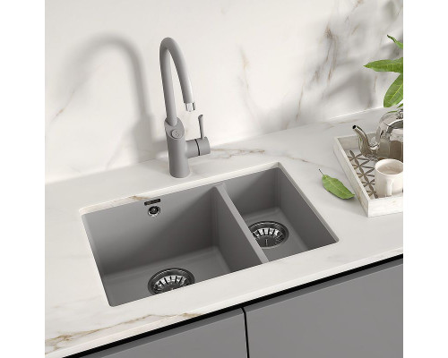 Купить Кухонная мойка Lemark Sinara 550.2-U 9910081 Грей в магазине сантехники Santeh-Crystal.ru