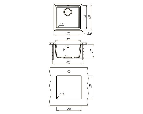 Приобрести Кухонная мойка Lemark Sinara 400-U 9910065 Серый шелк в магазине сантехники Santeh-Crystal.ru
