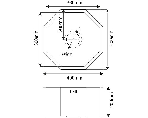Заказать Кухонная мойка Melana Profline Octavia D400B Графит в магазине сантехники Santeh-Crystal.ru