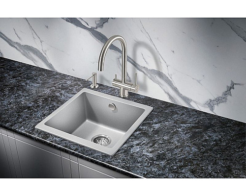 Заказать Кухонная мойка Milacio Leon 45 Cuarzo MC.77093 Серый металлик в магазине сантехники Santeh-Crystal.ru