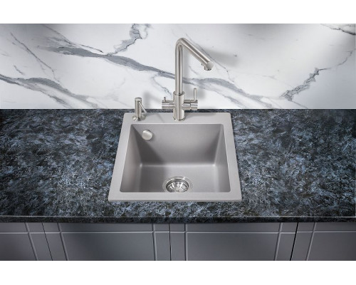 Купить Кухонная мойка Milacio Murcia 42 Cuarzo MC.77043 Серый металлик в магазине сантехники Santeh-Crystal.ru