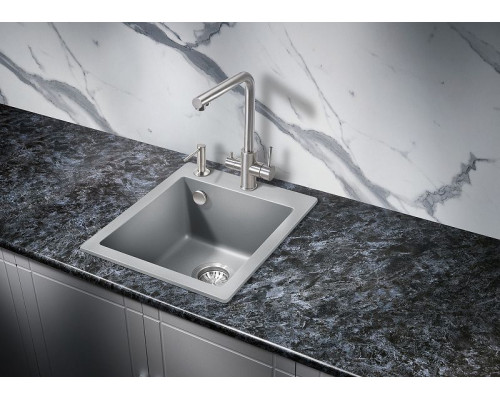Купить Кухонная мойка Milacio Murcia 42 Cuarzo MC.77043 Серый металлик в магазине сантехники Santeh-Crystal.ru