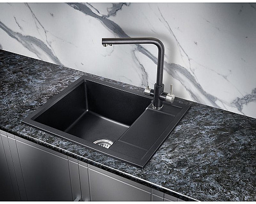 Santeh-Crystal.ru: Кухонная мойка Milacio Navarra 60 Cuarzo MC.77071 Черная матовая Заказать Кухонная мойка Milacio Navarra 60 Cuarzo MC.77071 Черная матовая в магазине сантехники Santeh-Crystal.ru