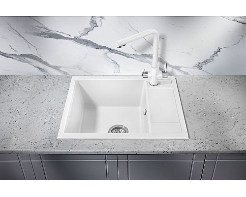 Заказать Кухонная мойка Milacio Navarra 60 Cuarzo MC.77072 Белая в магазине сантехники Santeh-Crystal.ru