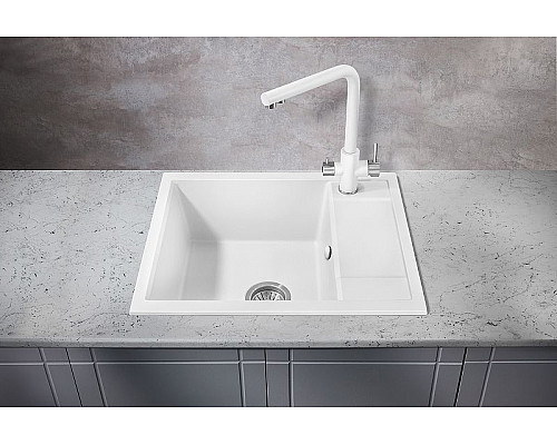 Заказать Кухонная мойка Milacio Navarra 60 Cuarzo MC.77072 Белая в магазине сантехники Santeh-Crystal.ru