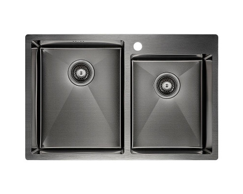 Приобрести Кухонная мойка Paulmark Helfer 78 PM237851-GM Вороненая сталь в магазине сантехники Santeh-Crystal.ru