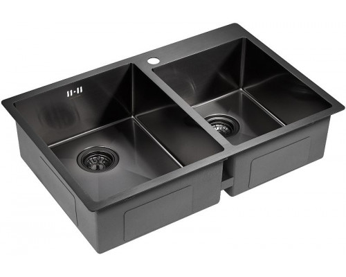 Приобрести Кухонная мойка Paulmark Helfer 78 PM237851-GM Вороненая сталь в магазине сантехники Santeh-Crystal.ru