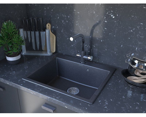 Купить Кухонная мойка Paulmark Kante 60 PM106052-GRM Серый металлик в магазине сантехники Santeh-Crystal.ru