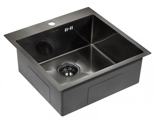 Купить Кухонная мойка Paulmark Kroner 51 PM215151-GM Вороненая сталь в магазине сантехники Santeh-Crystal.ru