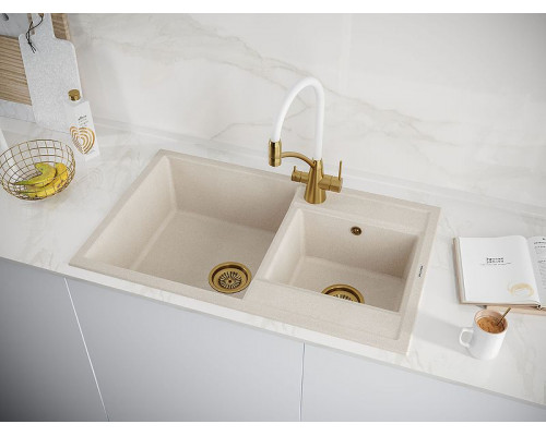 Купить Кухонная мойка Paulmark Tandem 82 PM238250-BE Бежевая в магазине сантехники Santeh-Crystal.ru