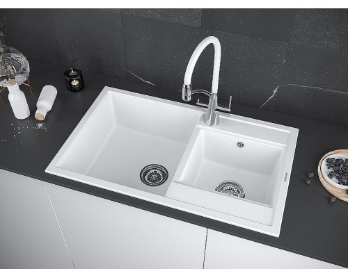 Заказать Кухонная мойка Paulmark Tandem 82 PM238250-WH Белая в магазине сантехники Santeh-Crystal.ru