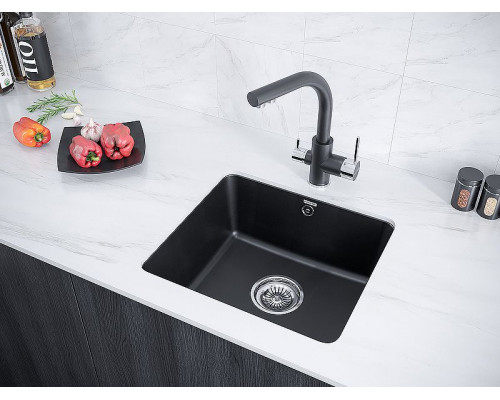 Купить Кухонная мойка Paulmark Unter PM204543-BL Черная в магазине сантехники Santeh-Crystal.ru